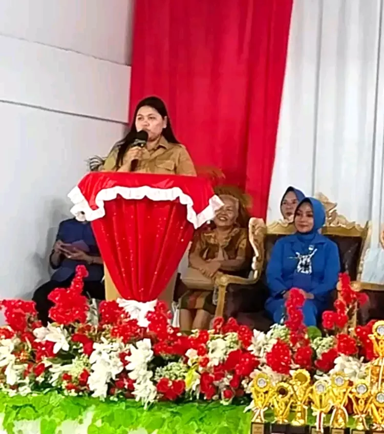 Wakil Bupati Talaud, Anisya Gretsya Bambungan, SE, Mwnyampaikan Sambutan