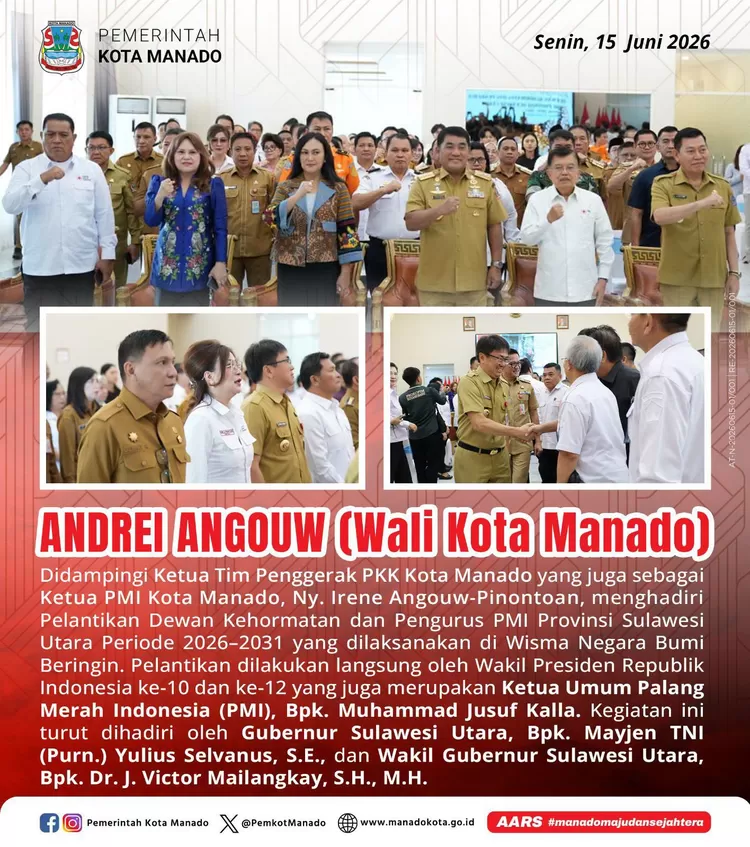 Infografis Kehadiran Wali Kota Manado di Pelantikan PMI Sulut