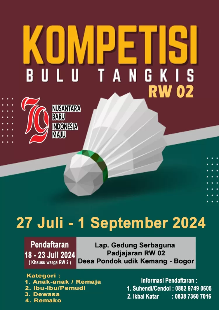 Jadwal Pendaftaran Tournamen Bulu Tangkis