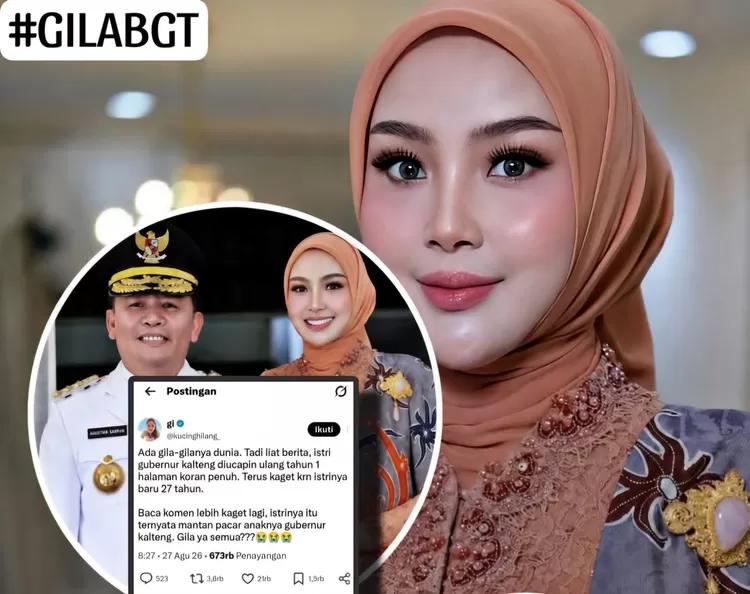 FOTO: Tampak Agustiar Sabran bersama istrinya, Aisyah Thisia, kini jadi perbincangan di Medsos. (Dok.Threads@bagjadewantara12)