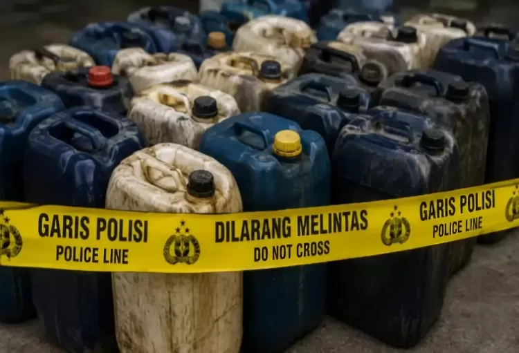FOTO: Tampak barang bukti dugaan penimbunan BBM di Bulukumba yang berhasil diungkap kepolisian setempat. (Dok.Info Bulukumba.id)