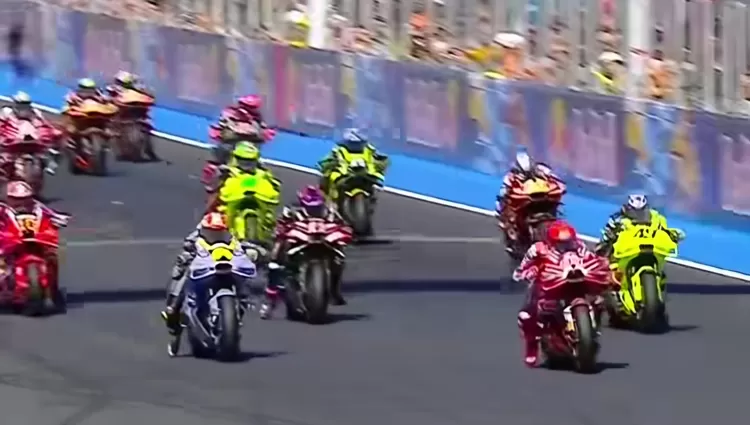 FOTO: Tampak balapan sprint race MotoGP Misano, Sabtu, 12/9 berakhir dwngan kemenangan Marquez. (Dok.Spotvnew)