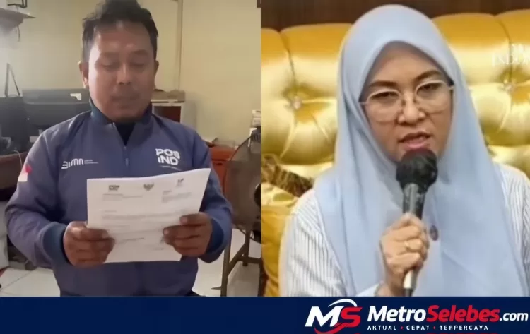 Bupati Gowa Sitti Husniah Talenrang (kanan) memberikan keterangan terkait surat MA yang disebut salah kirim dan tertahan sekitar satu bulan di Pengadilan Agama, Kurniawan (kiri) menyampaikan permintaan maaf. (Dok.Instagram@husniahtalenrang) 