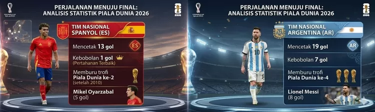 Statistik kedua tim Spanyol dan Argentina