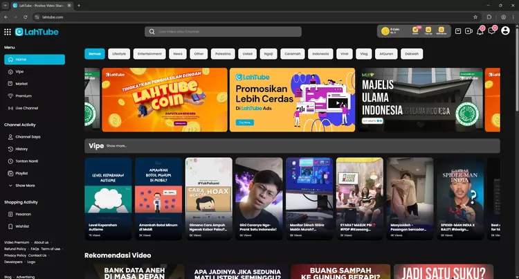 Tampilan LahTube yang kini dinilai mirip dengan PoliceTube.