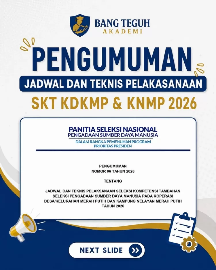Jadwal pelaksanaan SKT ini berlangsung dari tanggal 20 Mei s.d. 31 Mei 2026. 