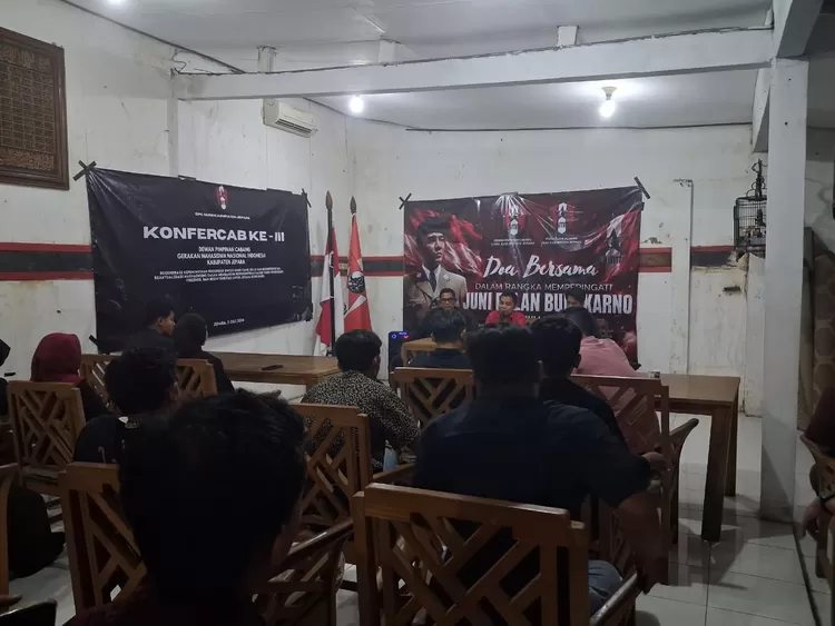 Suasana sambutan usai Konfercab III GMNI Jepara di Wisma Andani, Kamis (2/7/2026)