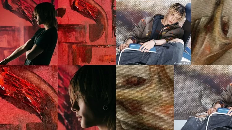 Karya lukis Hyunjin yang dipakai photoshoot bersama Esquire dan Cartier