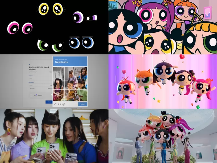 Cuplikan video musik New Jeans yang berkolaborasi dengan The Powerpuff Girls