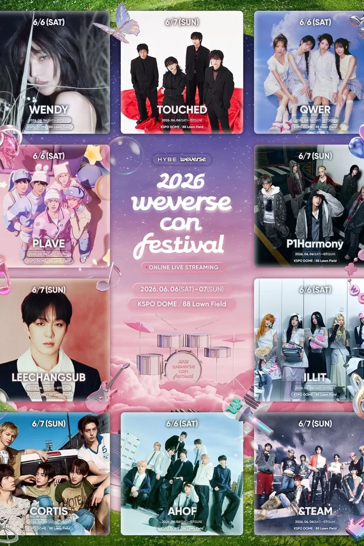 Lineup pertama dari artis yang akan hadir dalam 2026 Weverse Con Festival