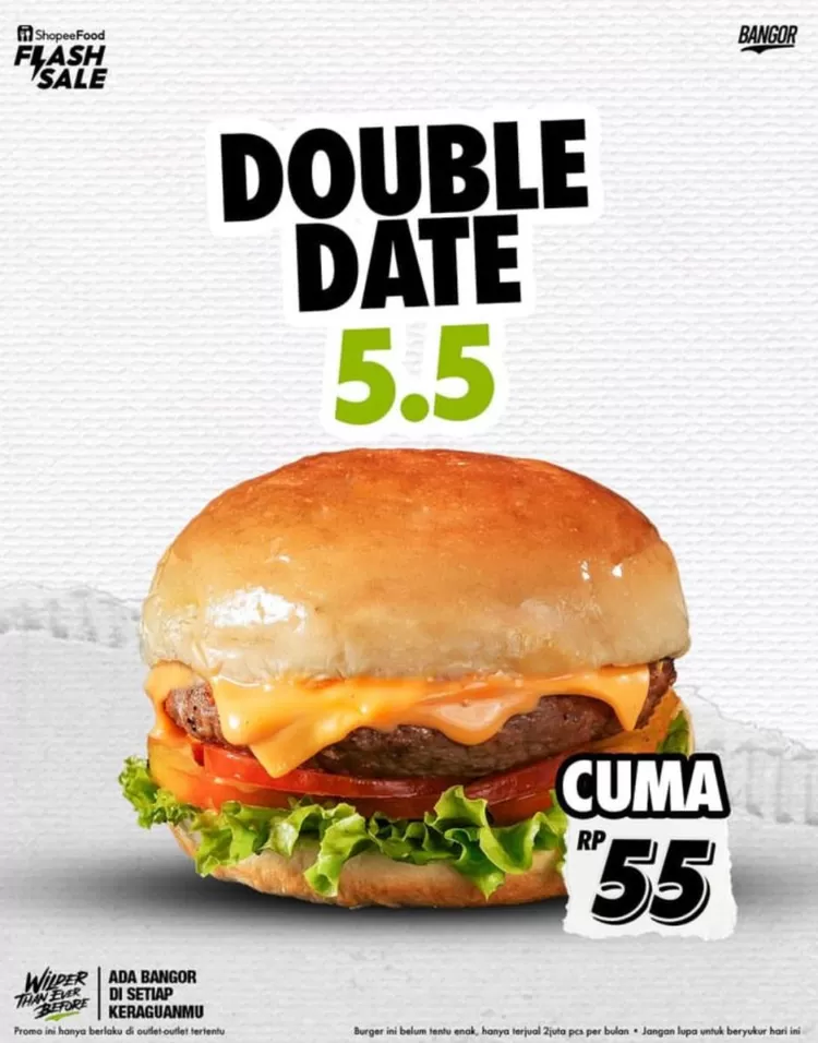 Promo Burger Bangor special 5.5 hari ini