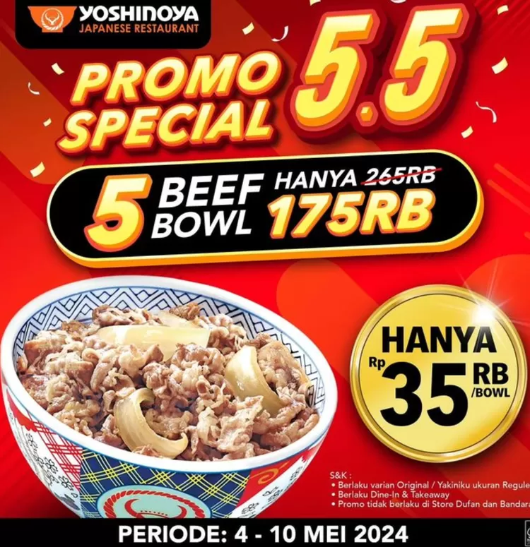 Promo Yoshinoya special 5.5
