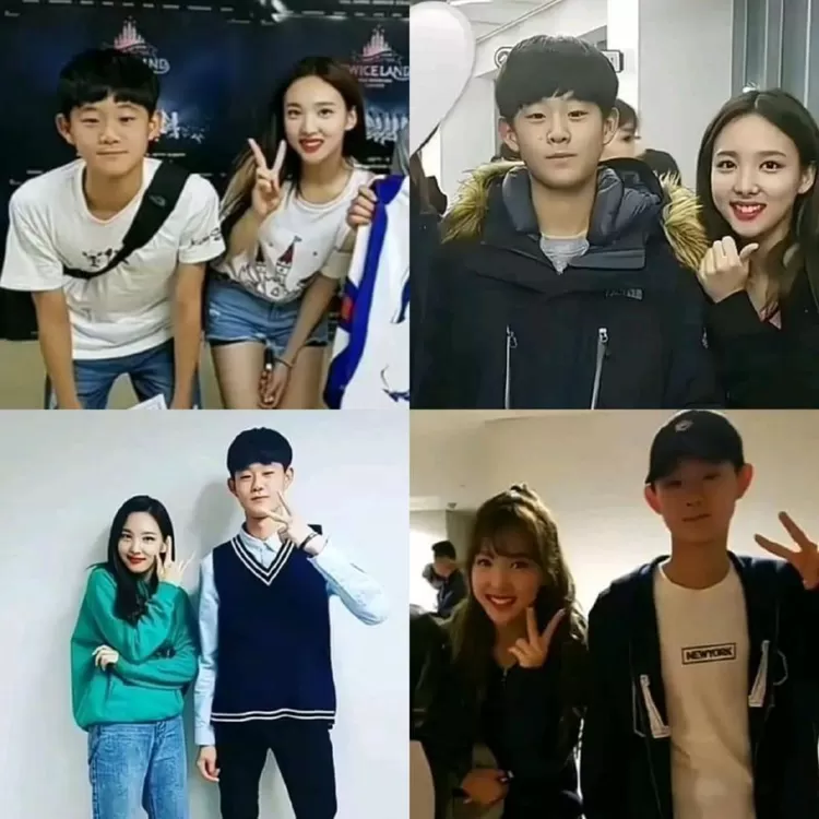 Potret Nayeon TWICE dan Ji Yunseo EVNNE yang ternyata suadara sepupu.