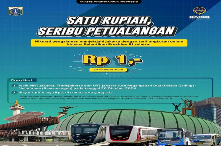Tarif Rp 1 untuk moda transportasi Transjakarta, MRT dan LRT 