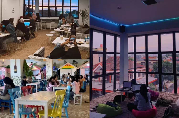 Kolase Potrait Kafe Nuansa Pantai di Bandung