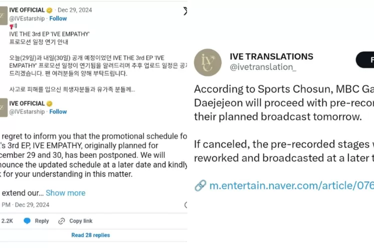 Potret Kolase Pembatalan Jadwal Acara hiburan Korea Selatan