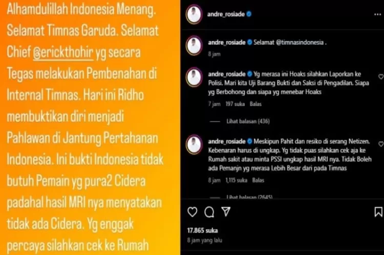 Postingan Andre Rosiade yang Viral di Media Sosial