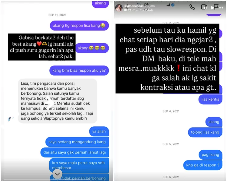 Percakapan Lisa Mariana dengan sosok diduga Ridwan Kamil.