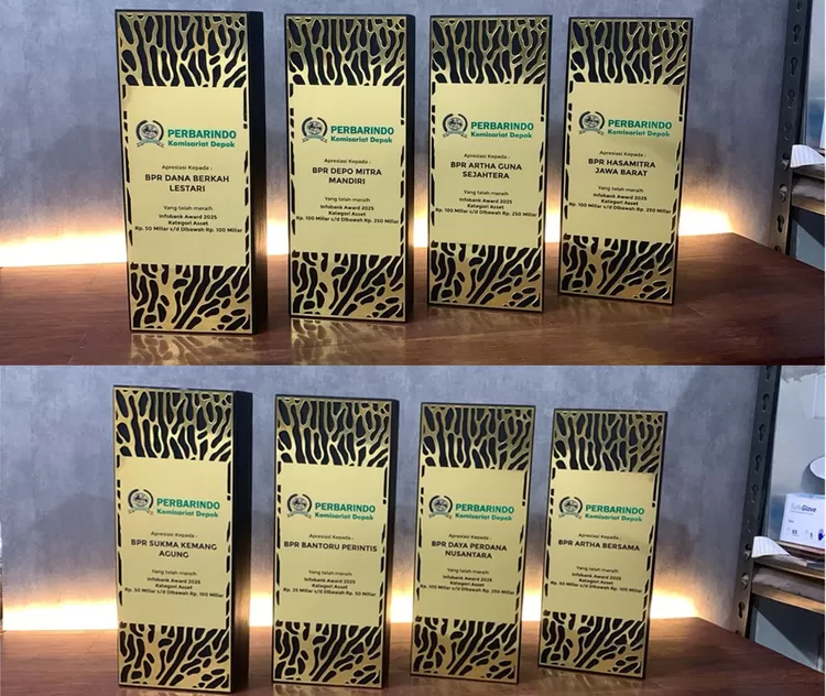 Penghargaan Infobank Award 2025 untuk 8 BPR yang ada di Perbarindo Komisariat Depok.&nbsp;