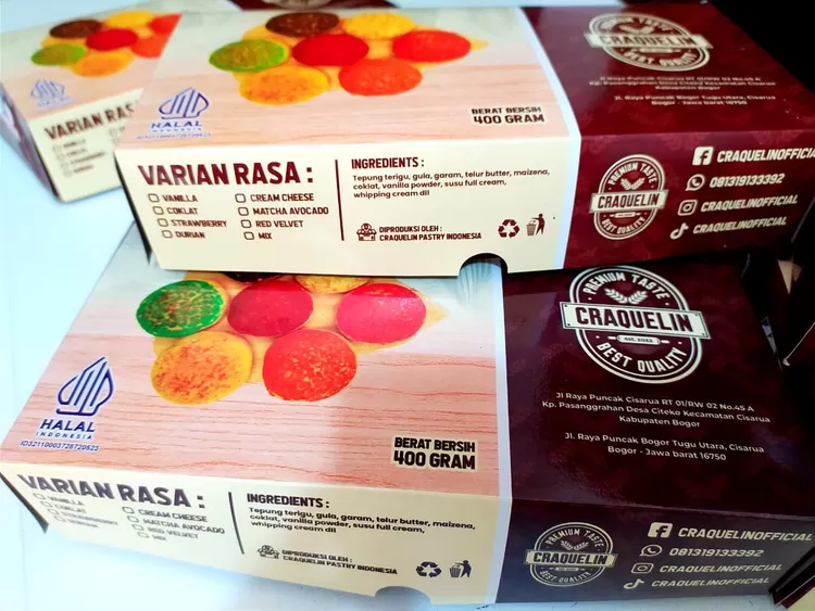 Kemasan roti lumer Craquelin.