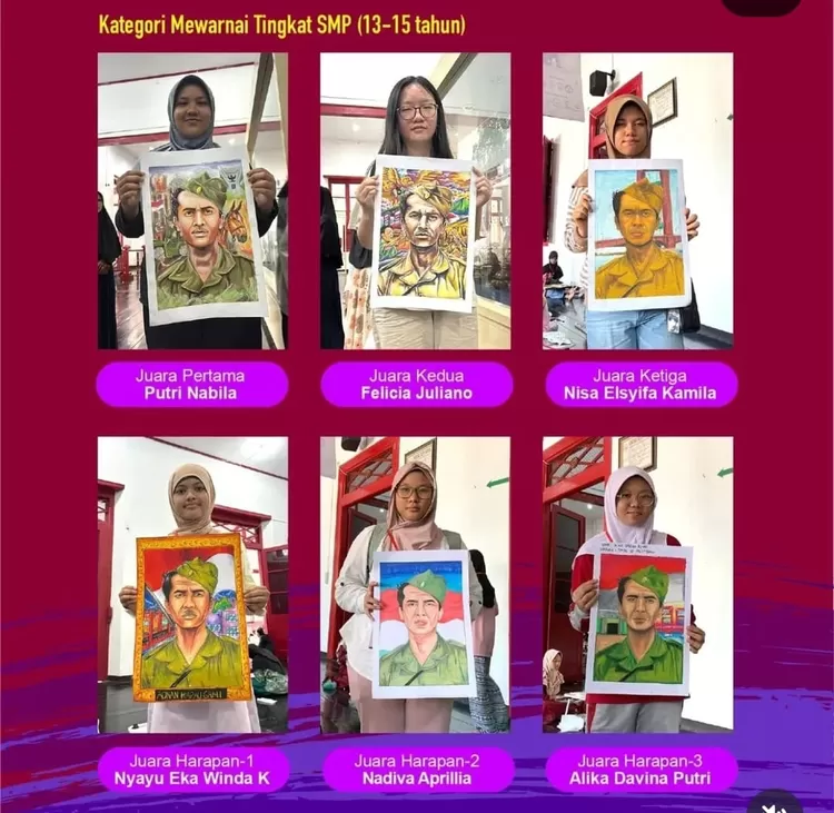 juara mewarnai pahlawan asal Palembang  Dr AK Ganir