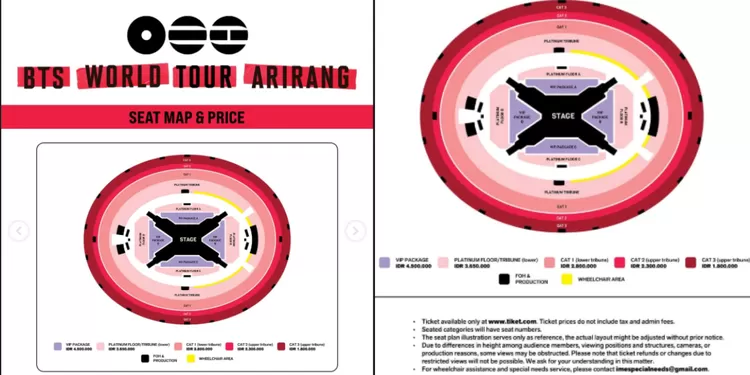 Seat Map Konser BTS di Jakarta