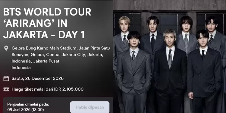 Tiket konser BTS Jakarta day 1 habis terjual