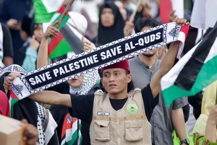 Peserta aksi peduli Palestina di MUI Kota Tangerang - Foto: Henri Lukmanul Hakim
