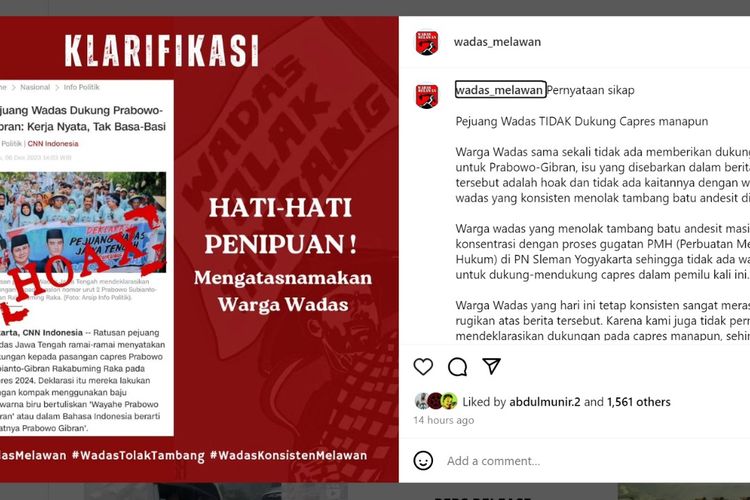  Warga Wadas Purworejo Bantah Ada Deklarasi Dukung Capres-Cawapres