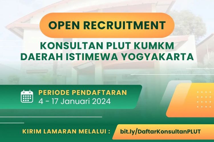 Buka Lowongan! Bergabunglah sebagai Konsultan Pendamping di UPTD PLUT KUMKM Daerah Istimewa Yogyakarta