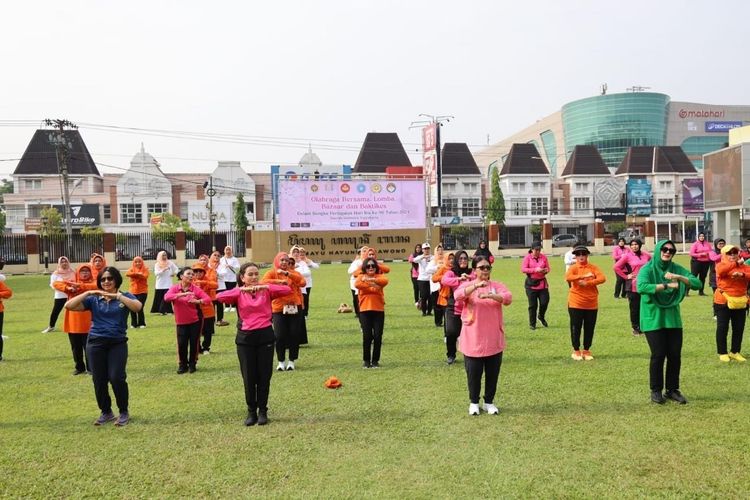 Semarakkan Peringatan Hari Ibu ke-96, Bhayangkari DIY Gelar Senam Jantung Sehat