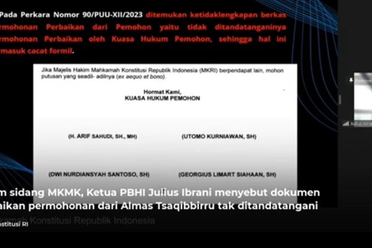 Temuan PBHI, Gugatan MK Soal Batas Usia Capres-Cawapres Tak Ditandatangani Pemohon dan Kuasa Hukum