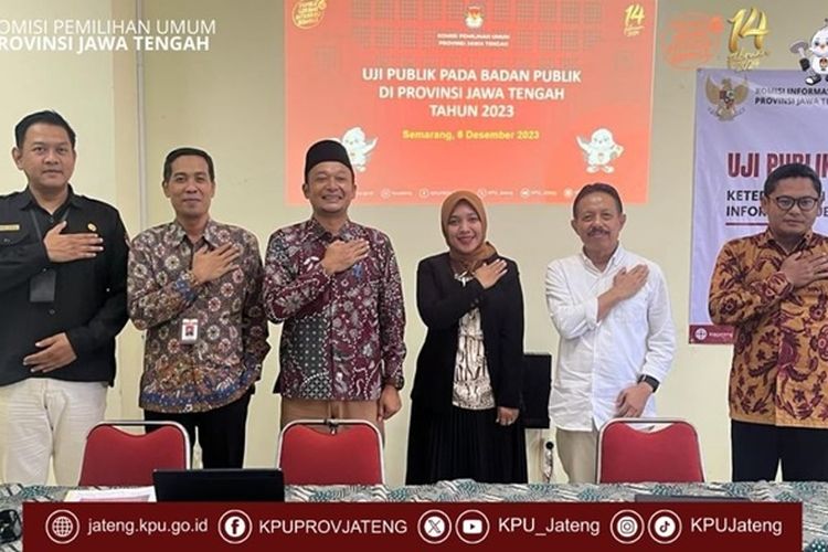 KPU Jawa Tengah Jalani Tahapan Uji Publik yang Diselenggarakan Komisi Informasi Jateng