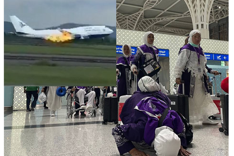 Sempat Batal Terbang Lantaran Mesin Pesawat Terbakar, Jemaah Haji Kloter 5 Makassar Sujud Syukur Saat Tiba di Madinah
