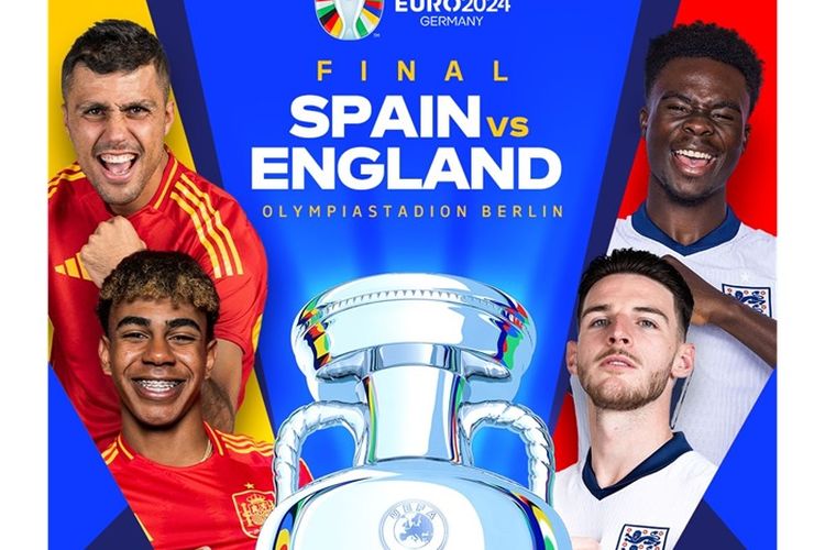 Prediksi Susunan Pemain Spanyol Vs Inggris dan Jadwal Pertandingan Final EURO 2024