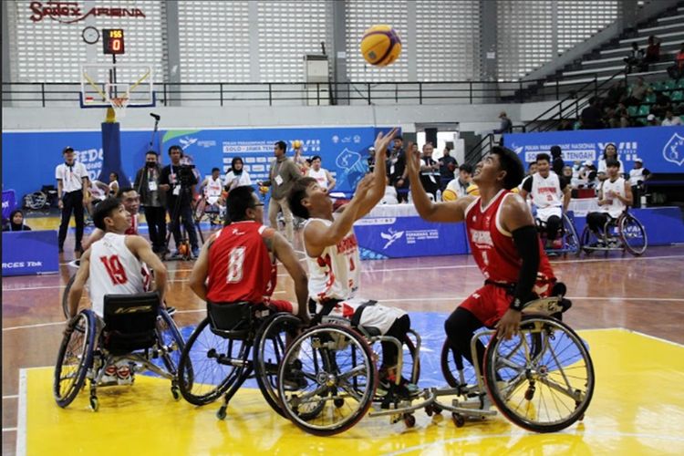 Laga Ekshibisi Peparnas XII Solo 2024, Tim Basket Kursi Roda Indonesia Bersiap Menuju ASEAN Para Games 2025