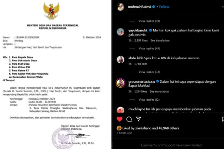 Menteri Desa Yandri Susanto Diduga Pakai Kop Surat Kemendes untuk Acara Pribadi, Pengamat: Prabowo Harus Tindak Tegas