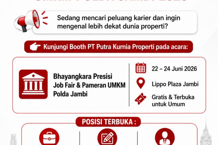 Kesempatan Berkarier di JBC, PT Putra Kurnia Properti Buka Rekrutmen di Job Fair Polda Jambi