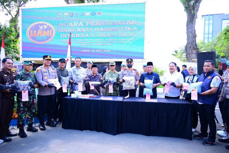 HANI 2026, Polda Jambi Musnahkan 52.963 Pil Ekstasi, Sabu dan Etomidate; Kapolda Apresiasi Pengungkapan Besar Polres Sarolangun
