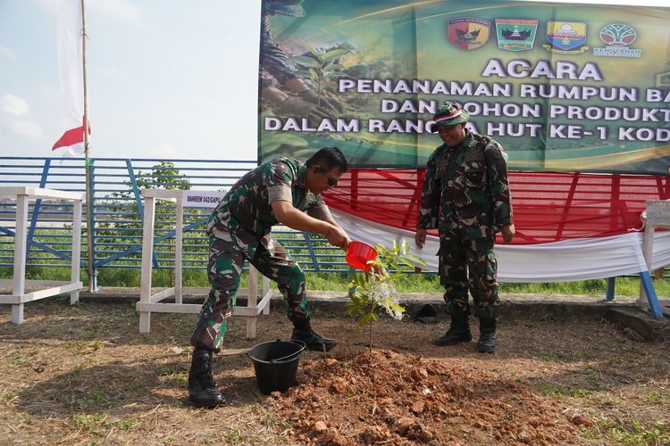 Danrem 042/Gapu Tanam Pohon Produktif di Kawasan Sungai Batanghari