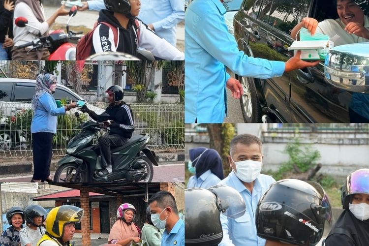 Perumda Tirta Mayang Bagikan Masker Gratis, Warga Kota Jambi Diimbau Waspadai Udara Sangat Tidak Sehat