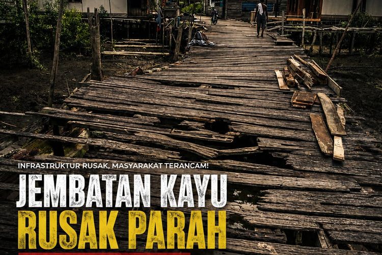 Akses Vital 8 Desa di Tanjab Barat Rusak Parah, Warga Desak Pemerintah Turun Tangan