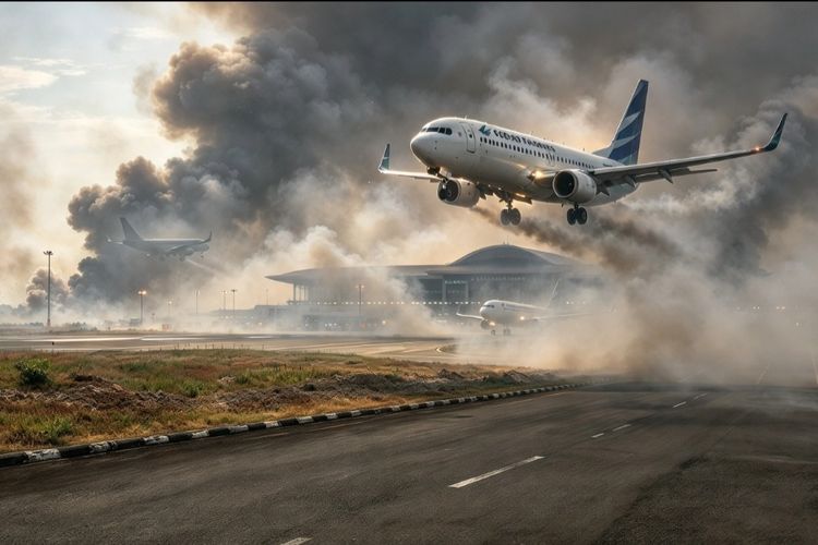 Jarak Pandang Anjlok 800 Meter, Sejumlah  Penerbangan di Bandara Sultan Thaha Jambi Bergeser hingga Malam