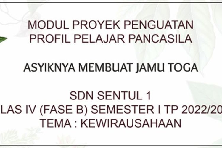 Download Contoh Modul P5 Fase A Tema Kearifan Lokal, Mudah Diadaptasi ...