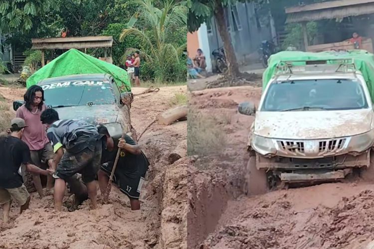 Viral Jalan Berlumpur di Sintang, Warga Sindir Janji Perbaikan yang Tak Kunjung Datang