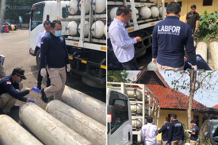 Puslabfor Bareskrim Polri Didatangkan untuk Selidiki Truk Muatan Tabung Gas CNG yang Meledak di Cibadak