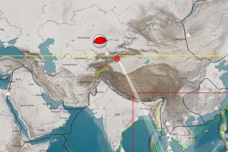 Gempa Dangkal Berkekuatan M 7,1 Guncang Perbatasan China Kyrgyzstan 