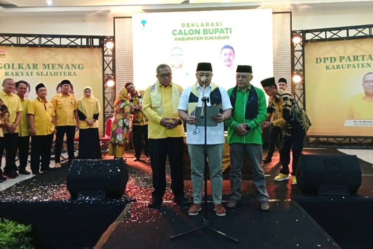 Golkar PPP Gerindra Deklarasikan Asep Japar Bakal Calon Bupati Sukabumi di Pilkada 2024