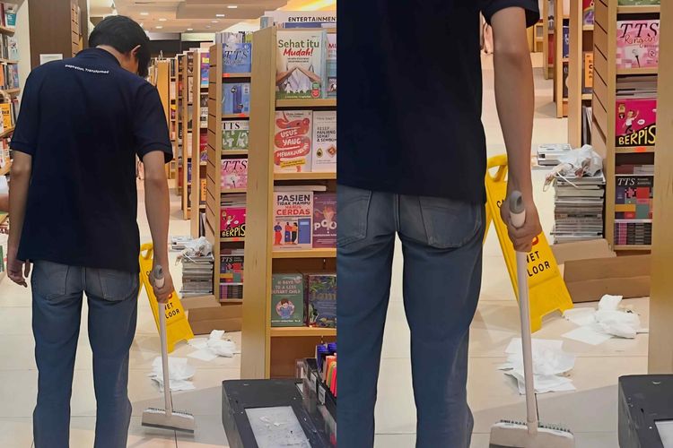 Viral Unggahan Pengunjung Buang Air Sembarangan di Gramedia Cibinong, Karyawan Sigap Bersihkan Area
