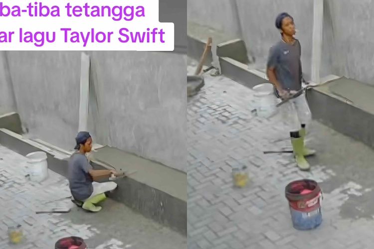 Terekam CCTV, Pekerja Bangunan Ini Jadi Sorotan Netizen Usai Menari Iringi Lagu Taylor Swift